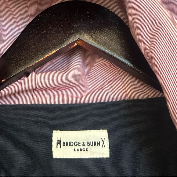 Bridge & Burn L Navy Hooded Jacket with pink/red Lining Mint/excellent condition - Picture 12 of 13